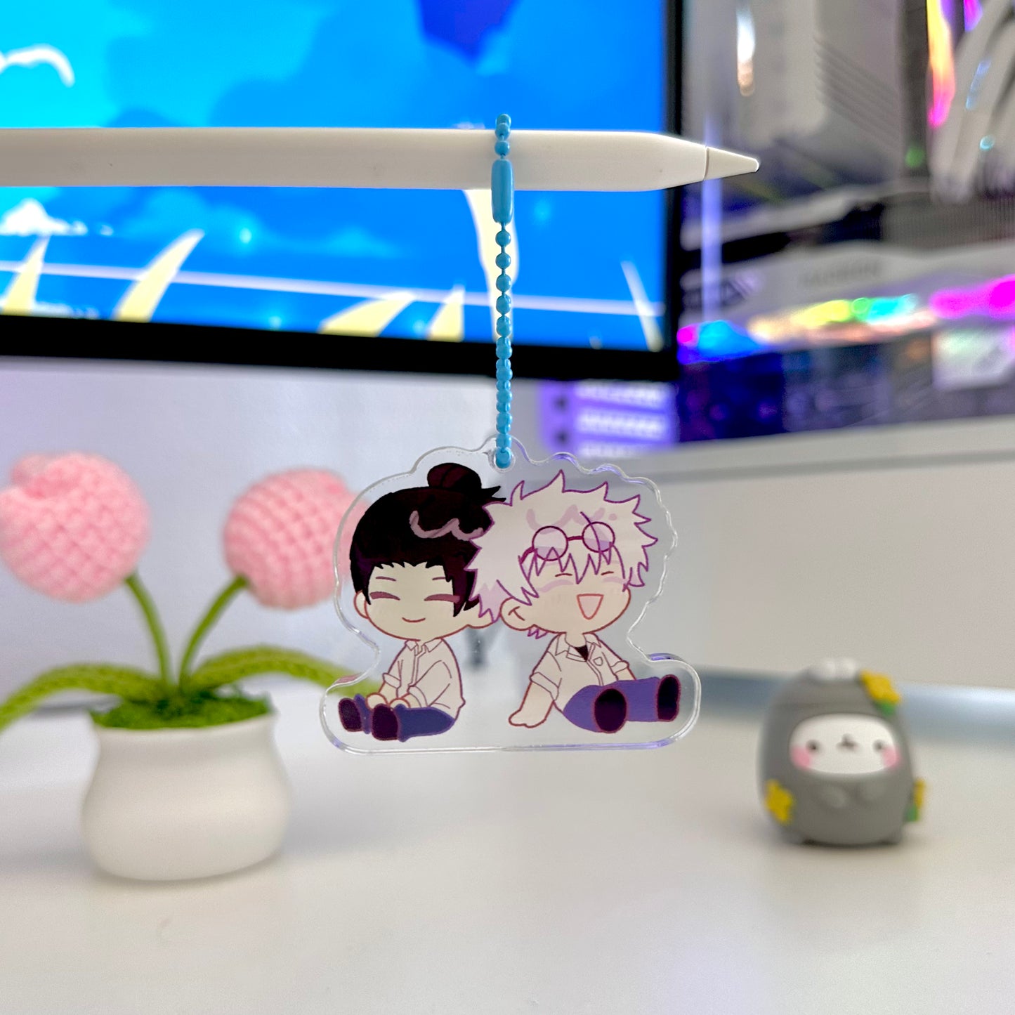 Blue Spring Acrylic Block/Keychain