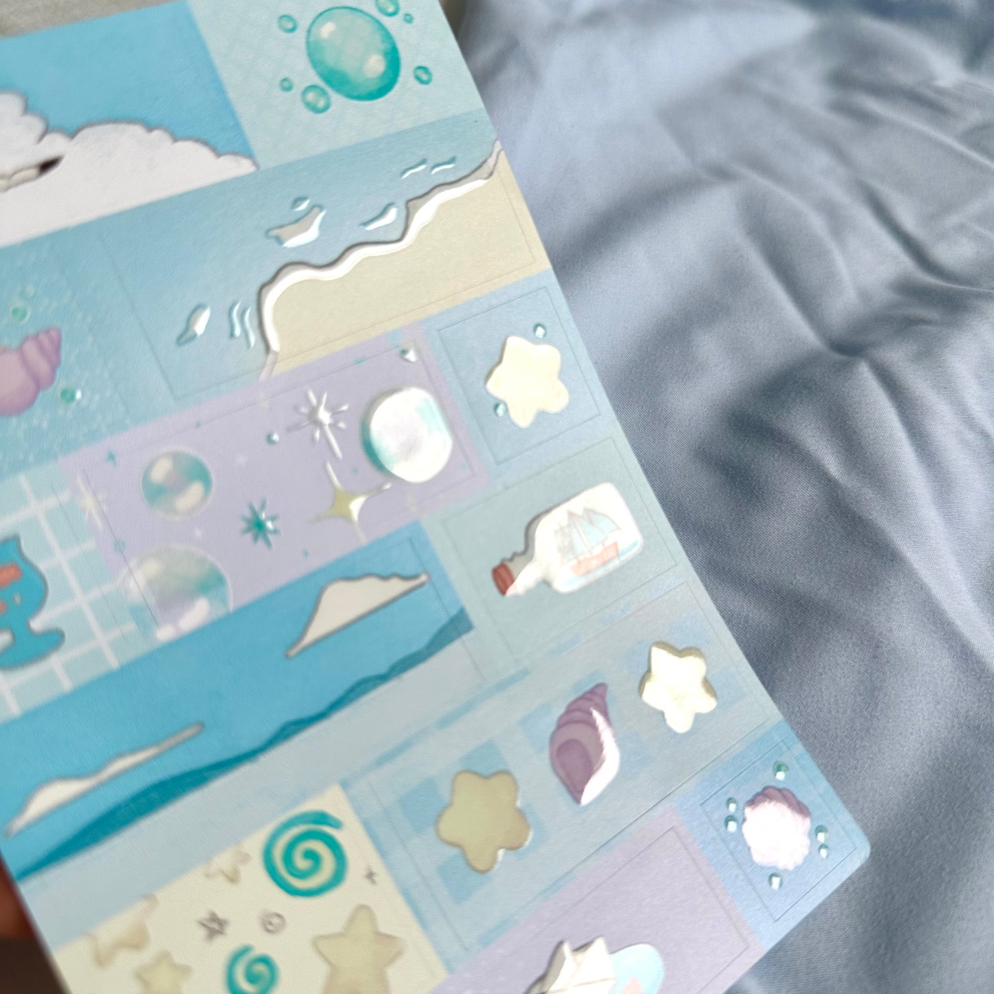 The Beach Embossed Sticker Sheet